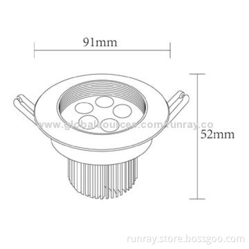 12W LED Downlight,AC 85-265V,Bridgelux Chip,110lm/W,140mm Diameter,72H Aging Time,ISO:9001 Factory